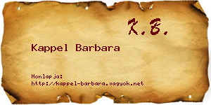 Kappel Barbara névjegykártya